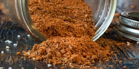 Homemade BBQ spice rub for meat.