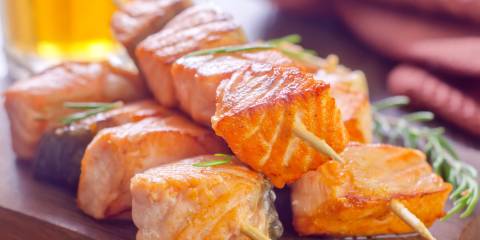 Grilled Salmon Kebabs