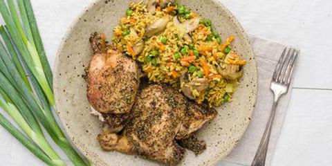 bone broth protein tumeric fried rice with chicken and vegetables