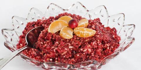 a dish of cranberry relish