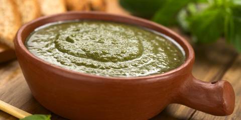 a bowl of fresh pesto