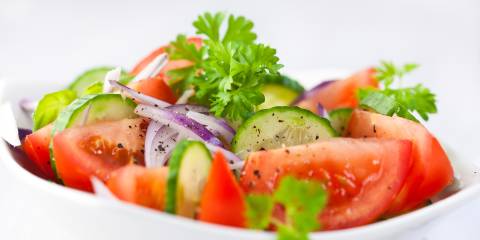 Tomato and cucumber salad