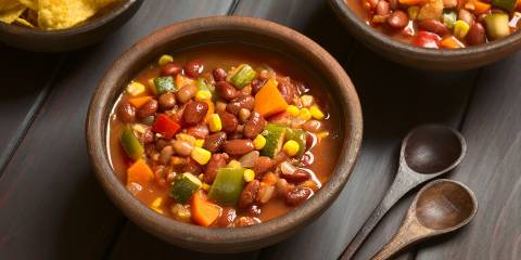 a bowl of vegetarian chili
