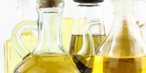 glass bottles of cooking oils