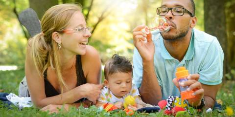 young family in the park