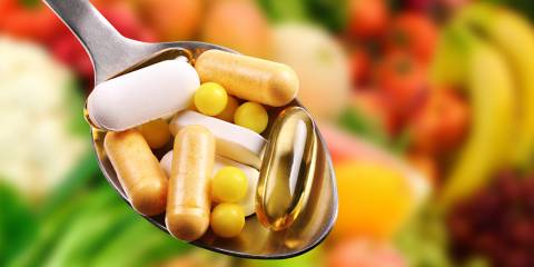 Dietary supplements for health with fruit and vegetables