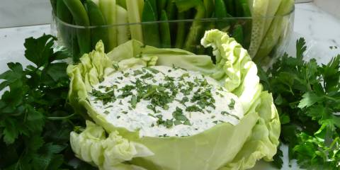 a creamy vegetable sauce for dipping