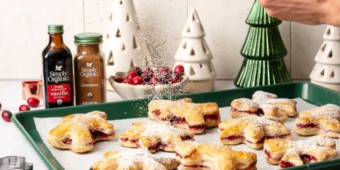 cookies on a baking sheet - festive background