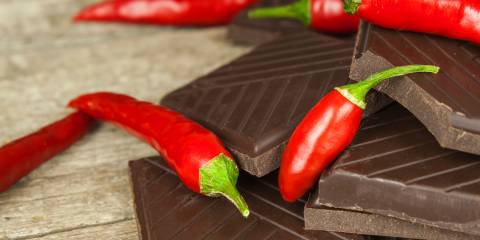 Chile peppers and dark chocolate