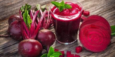 beetroot juice, and sliced and diced beets