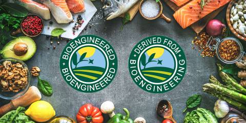 produce and meat surrounding the new bioengineering labels