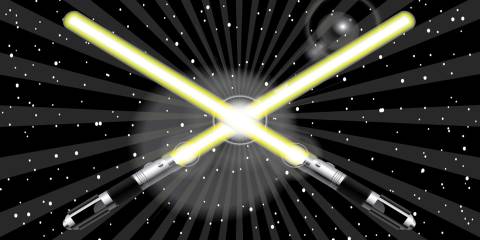 Star Wars lightsabers cross