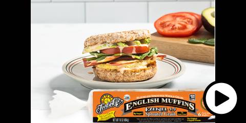 a breakfast sandwich on an english muffin