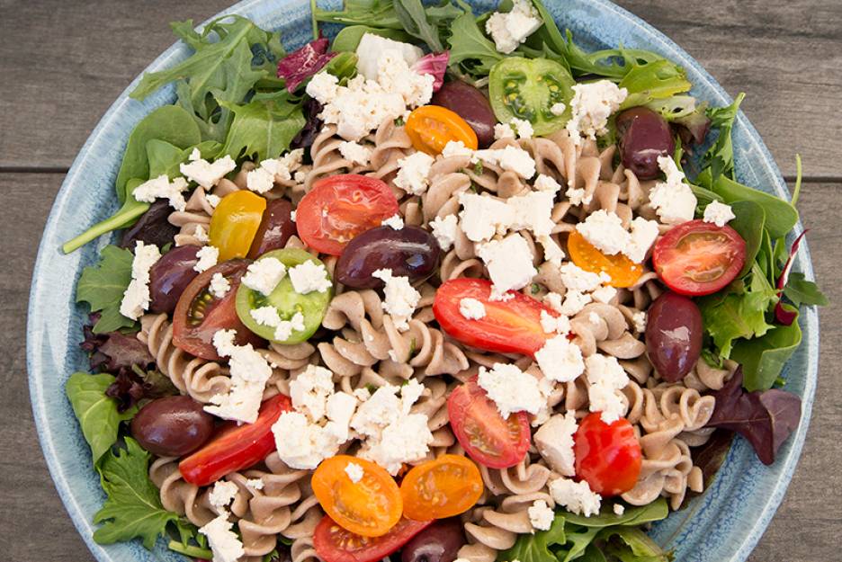 Spiral Pasta Salad with Tofu Feta Taste For Life