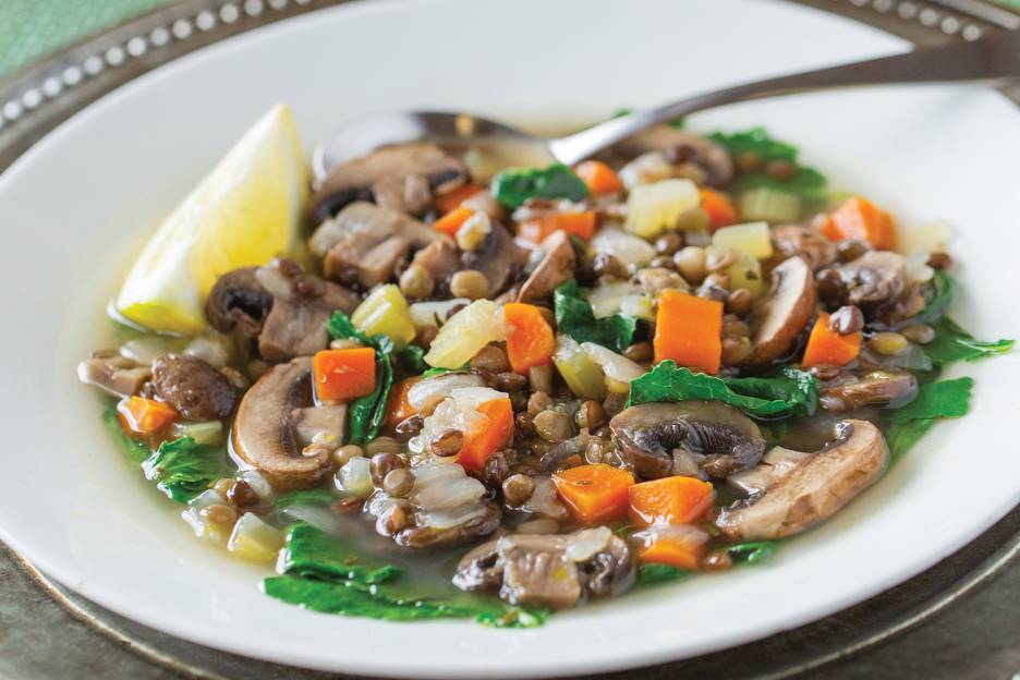 Lemony Lentil Soup with Mushrooms & Kale Taste For Life