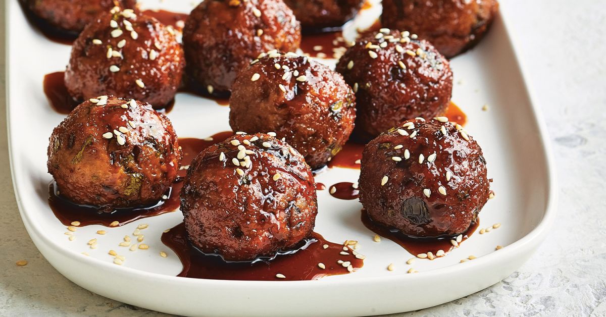 Asian Turkey Meatballs with Sweet Soy Dipping Sauce | Taste For Life