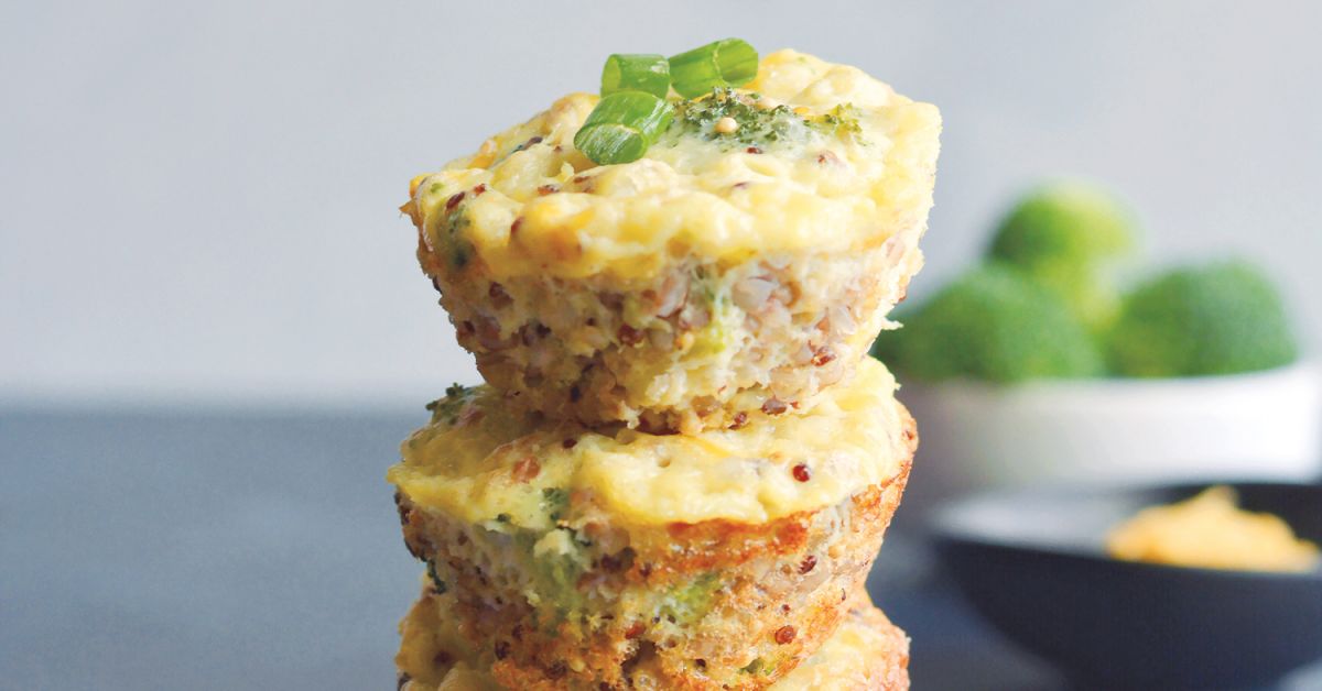 Cheesy Broccoli Quinoa Egg Muffins | Taste For Life