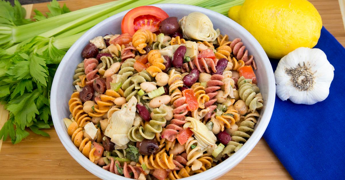 Three Bean Pasta Veggie Salad Taste For Life