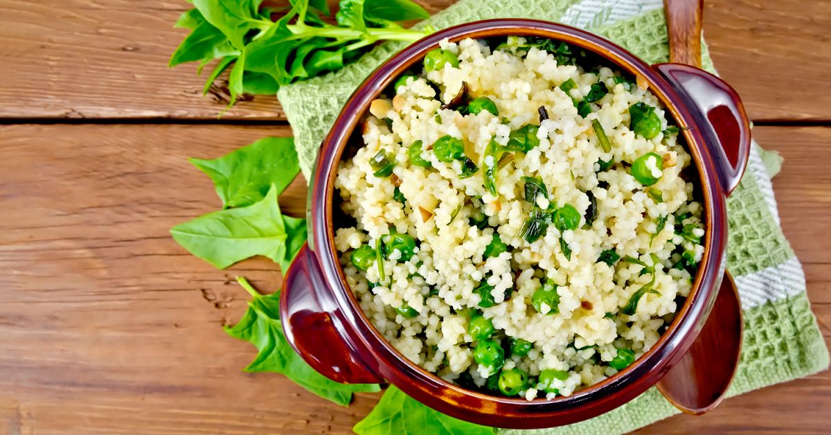 Toasted Israeli Couscous with Spring Vegetables | Taste For Life