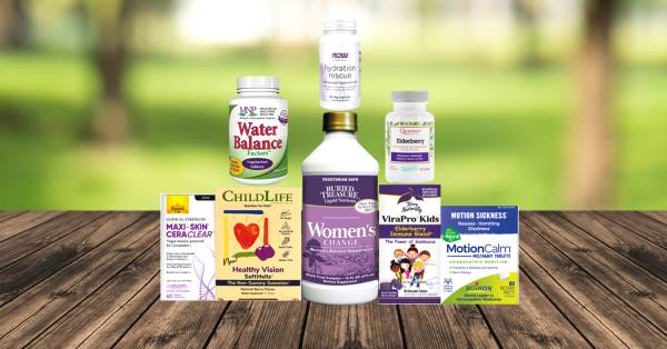 a variety of all-natural supplements and remedies for a family on the road in summer