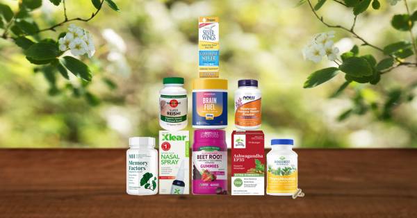 a selection of all-natural supplements for cognition and immunity