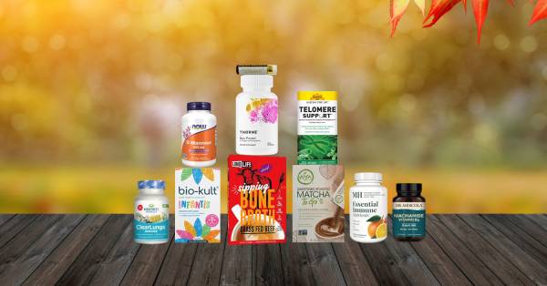 a selection of all-natural supplements and superfoods