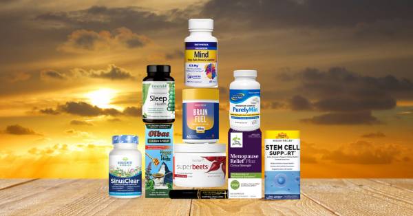 a selection of all-natural supplements for mind, body, and mood