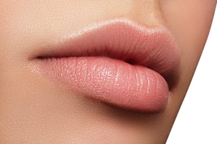 a close-up of natural healthy lips