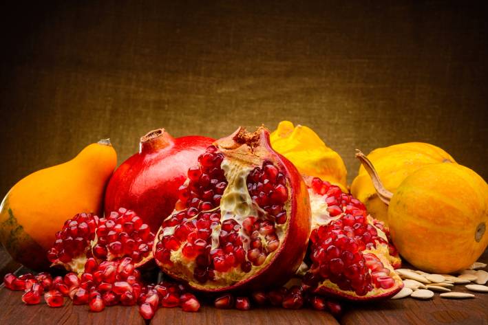 pumpkins and pomegranates