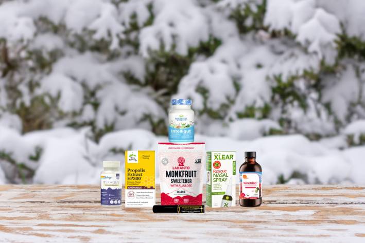 a selection of all-natural supplements and foods
