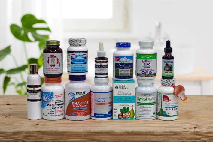 a selection of all-natural supplements