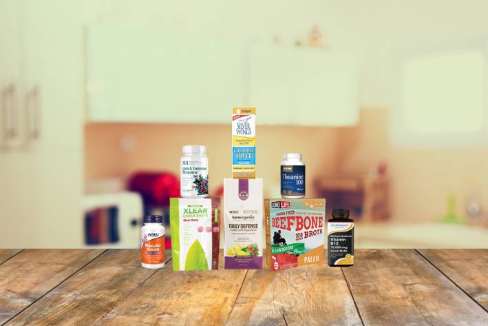 a collection of all-natural foods and supplements