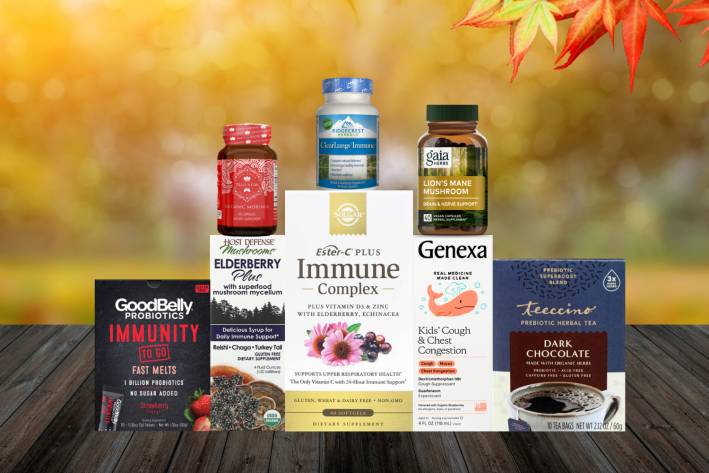 a selection of all-natural immunity supplements
