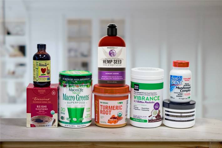 a wide variety of all-natural supplements, body care products, and super-foods.