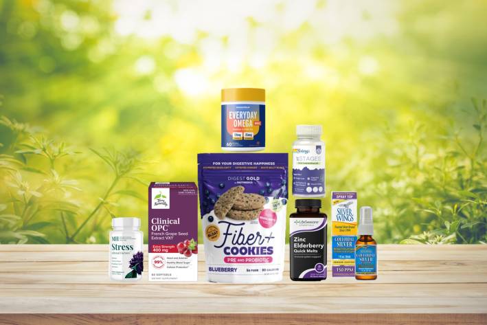 a collection of all-natural foods and supplements