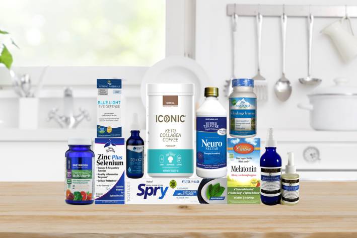 a variety of all-natural supplements and body care products