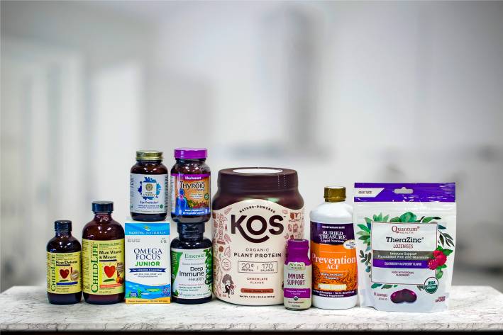 a selection of all-natural immunity supplements and a few other things