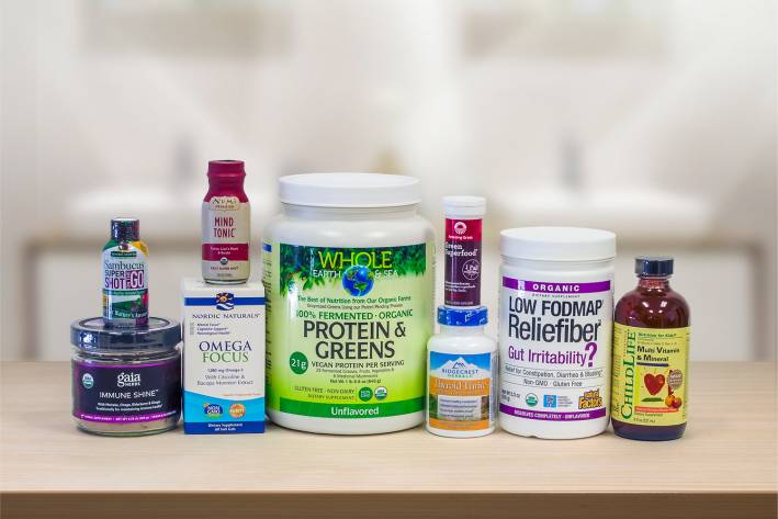 a collection. of superfoods and supplements