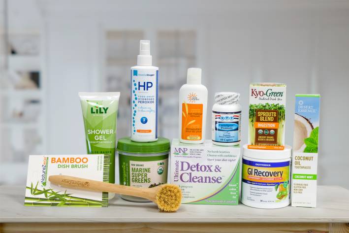 All natural products for cleaning, detox, and body care
