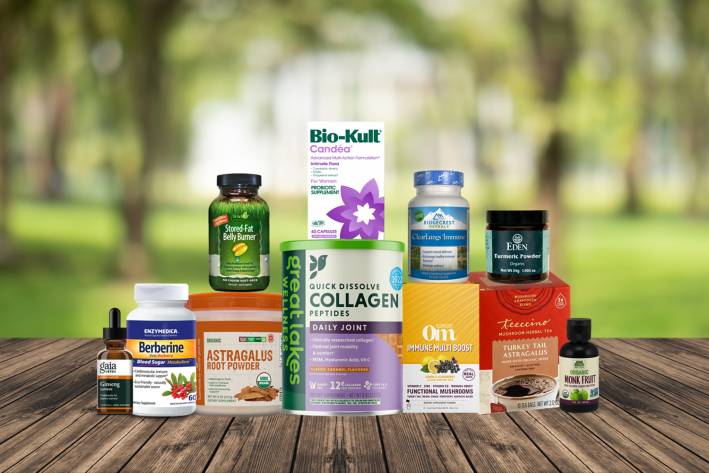 a selection of all-natural supplements