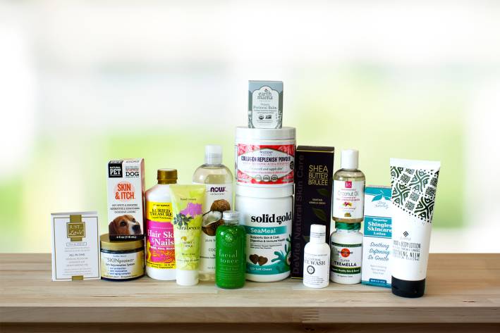 A selection of all-natural products for healthy skin.