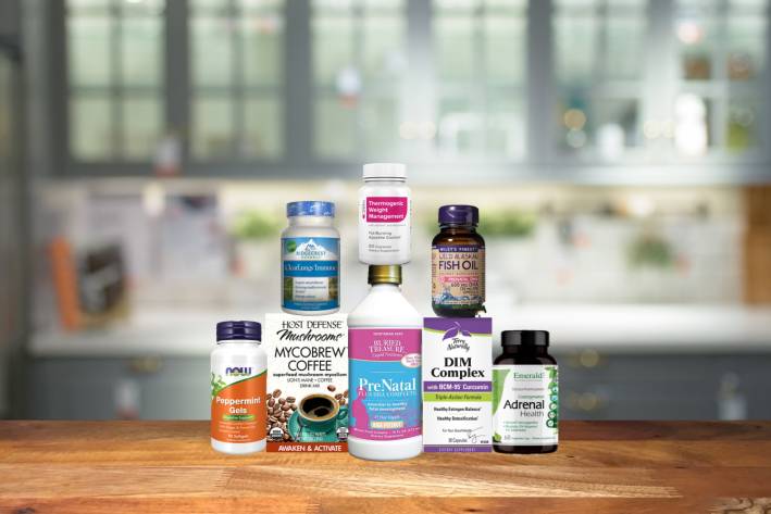 a selection of all-natural supplements and natural remedies