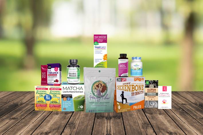 a selection of all-natural supplements for women's health