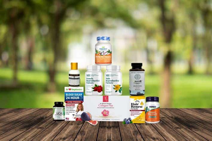 a variety of all-natural supplements