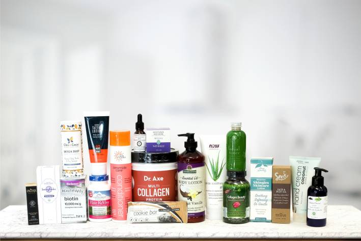 A selection of all natural beauty products