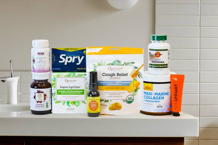 a selection of natural body care products and supplements