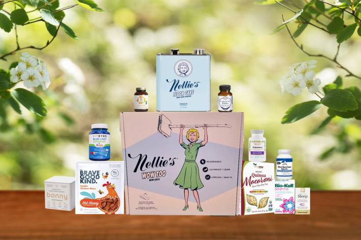 Nellie's cleaning products, plus some supplements and foods