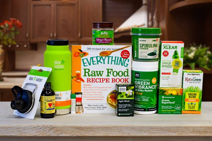 a wide variety of green superfoods and several other all-natural products