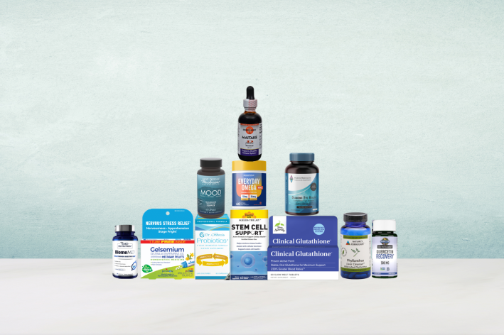 assortment of supplements and natural products