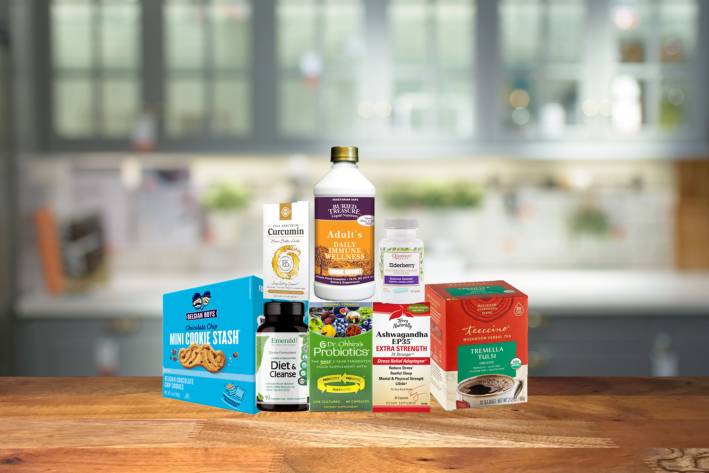 a selection of all-natural supplements and foods